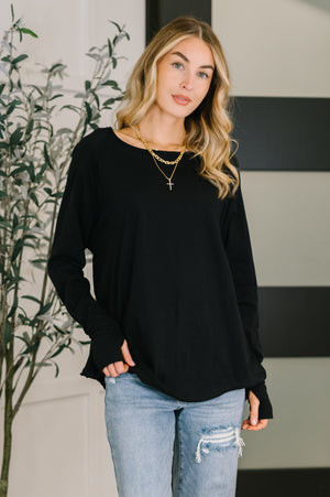 Nice to Each Other Raglan Sleeve Top in Black (SM-XL)