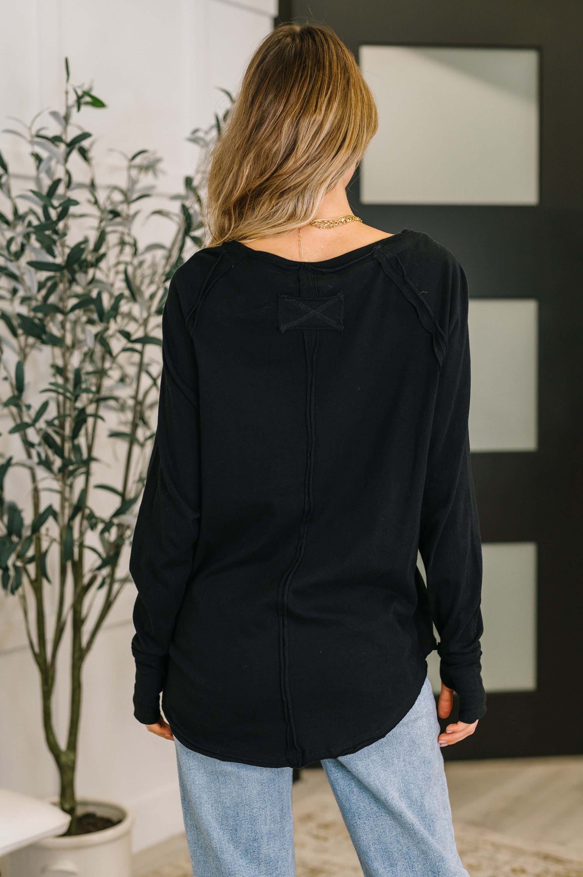 Nice to Each Other Raglan Sleeve Top in Black (SM-XL)