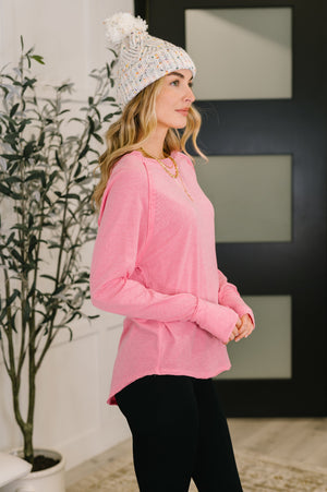 Nice to Each Other Raglan Sleeve Top in Fuchsia (SM-XL)