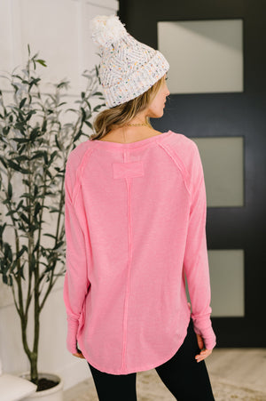 Nice to Each Other Raglan Sleeve Top in Fuchsia - STB Boutique