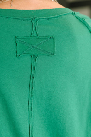 Nice to Each Other Raglan Sleeve Top in Kelly Green (SM-XL)