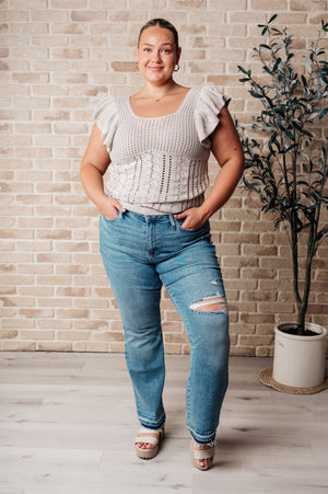 No One Knows Pointelle Knit Top (SM-3X)