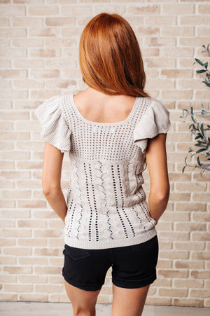 No One Knows Pointelle Knit Top (SM-3X)