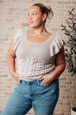 No One Knows Pointelle Knit Top (SM-3X)