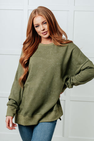 No Plain Jane Oversized Sweatshirt in Green - STB Boutique