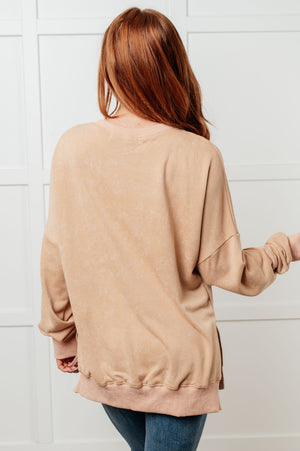 No Plain Jane Oversized Sweatshirt in Khaki - STB Boutique