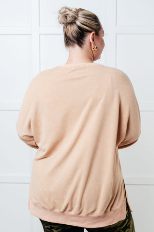 No Plain Jane Oversized Sweatshirt in Khaki - STB Boutique