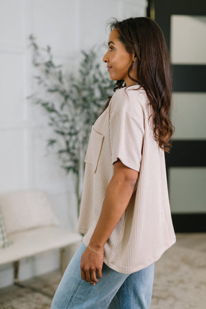 Not That complicated Textured Boxy Tee in Ash Mocha (SM-3X)