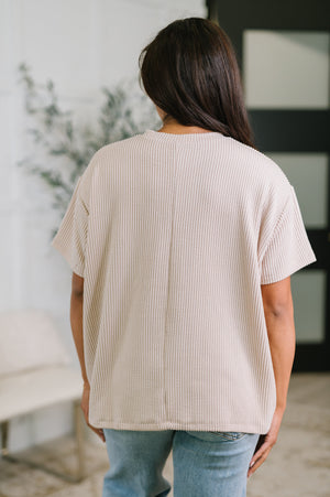 Not That complicated Textured Boxy Tee in Ash Mocha (SM-3X)