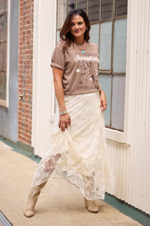 All American Sweetheart Brown Graphic Tee - STB Boutique