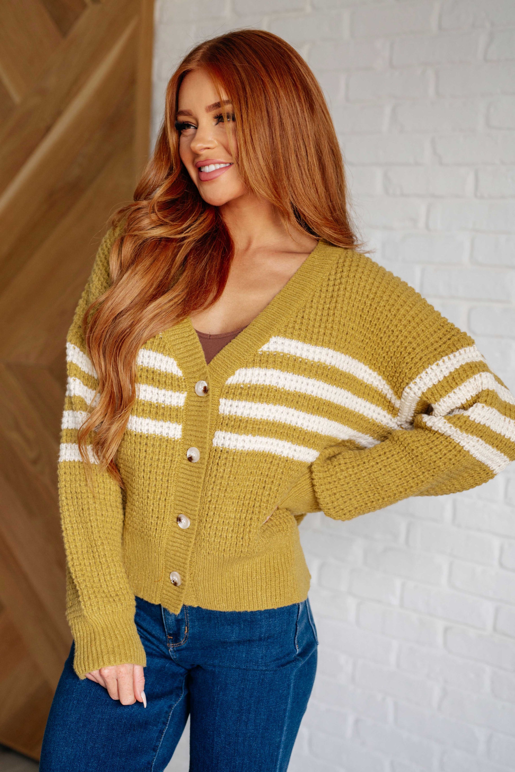 On Top of the World Striped Cardigan (SM-2X)