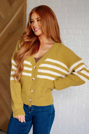 On Top of the World Striped Cardigan (SM-2X)