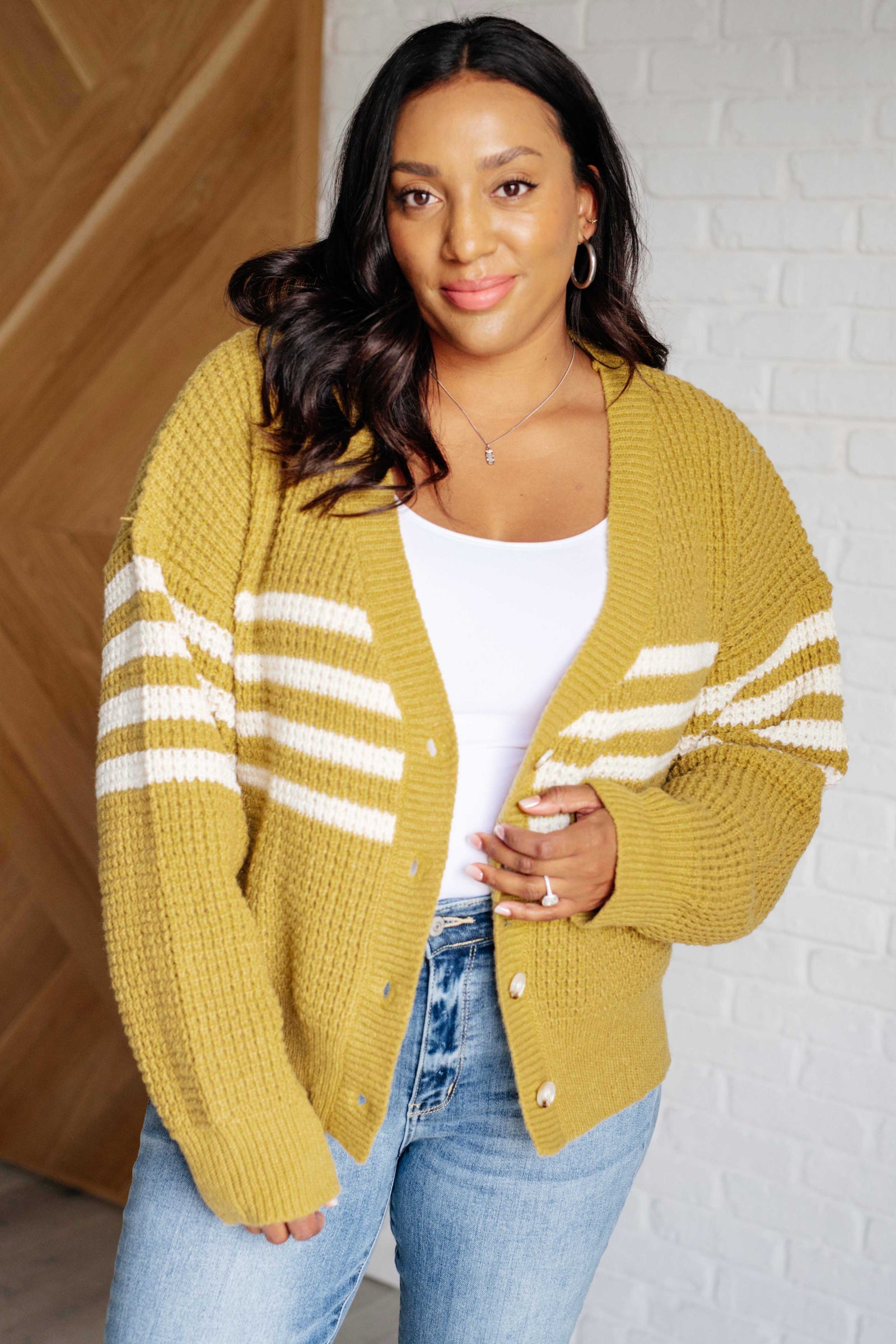 On Top of the World Striped Cardigan (SM-2X)