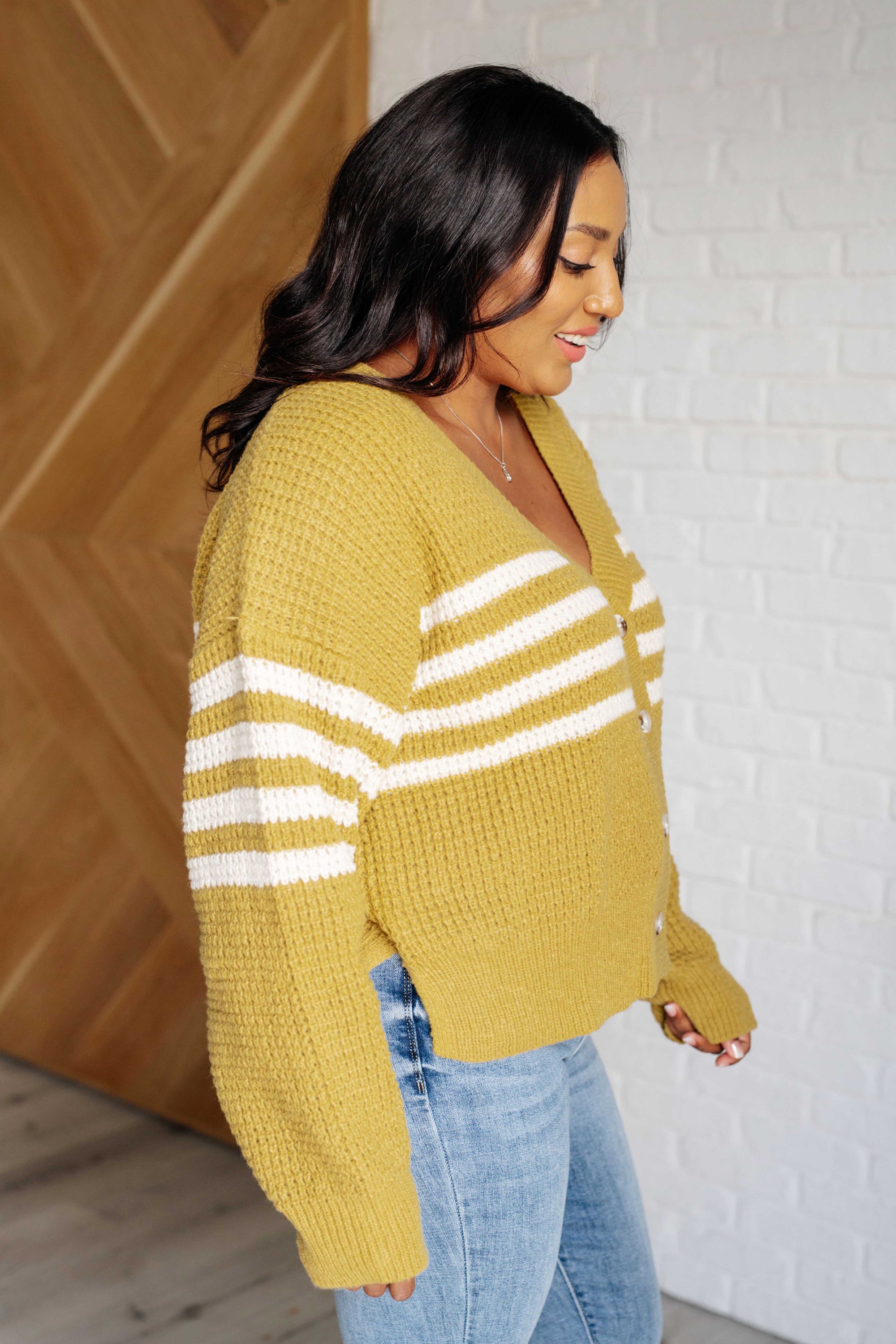 On Top of the World Striped Cardigan (SM-2X)