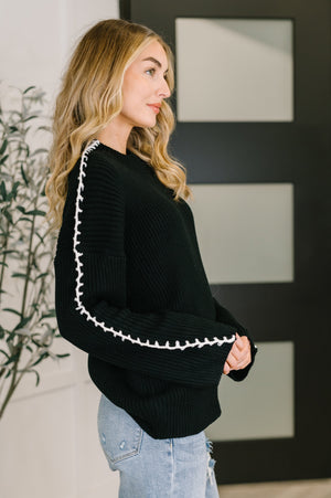 One Stitch at a Time Pullover in Black (SM-3X)