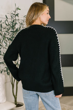 One Stitch at a Time Pullover in Black (SM-3X)