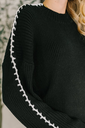 One Stitch at a Time Pullover in Black (SM-3X)