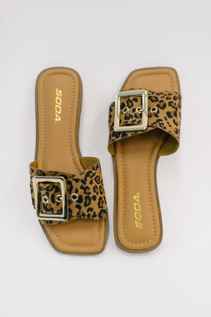 Opera Square Toe Buckle Slip On Sandal (5.5-11)