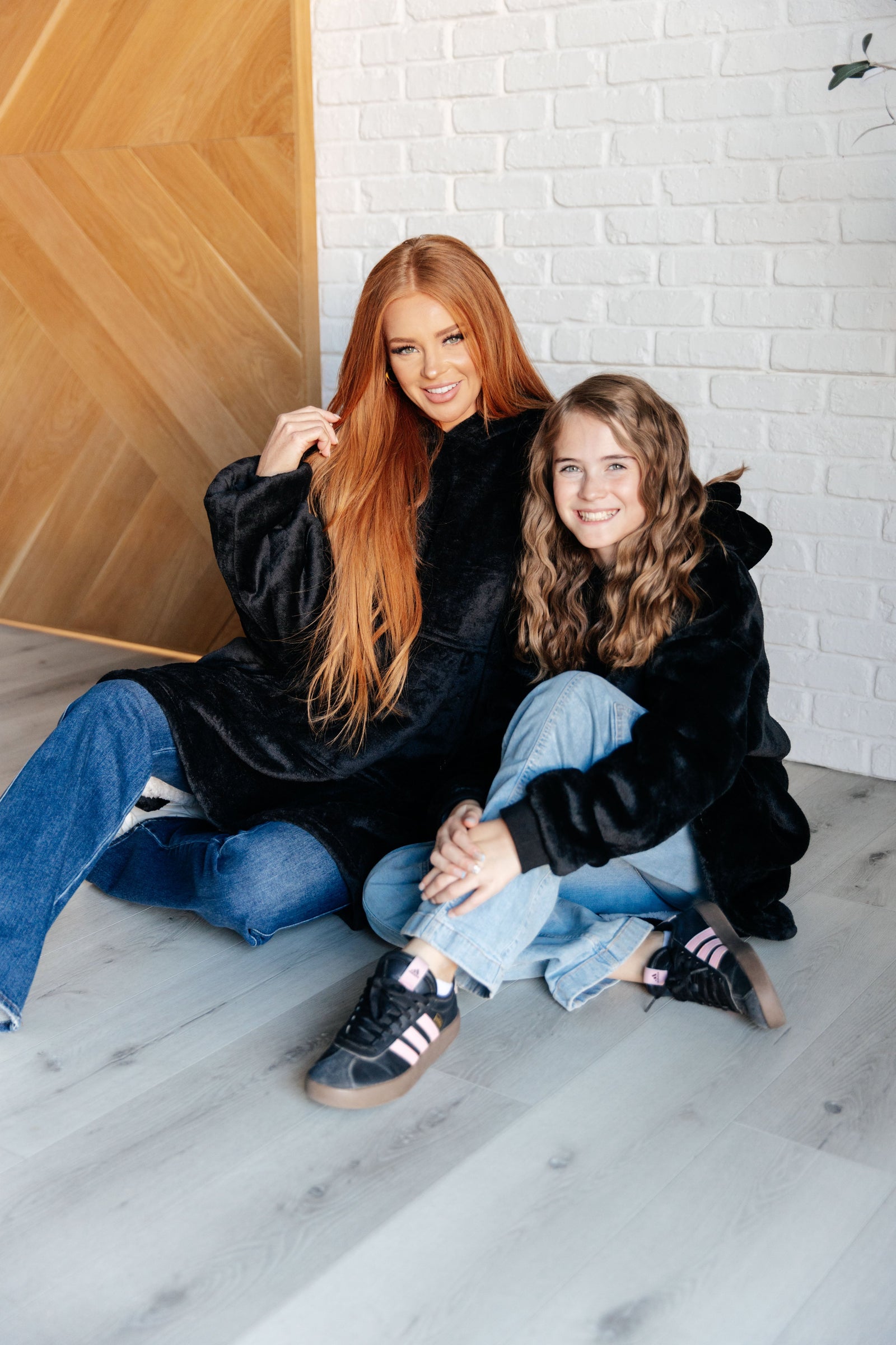 Oversized Velour Blanket Hoodie in Black - STB Boutique