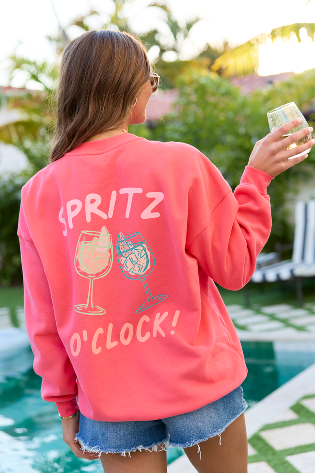 Cin Cin! Light Red Graphic Sweatshirt - STB Boutique