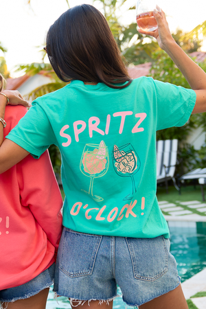 Cin Cin! Green Graphic Tee - STB Boutique