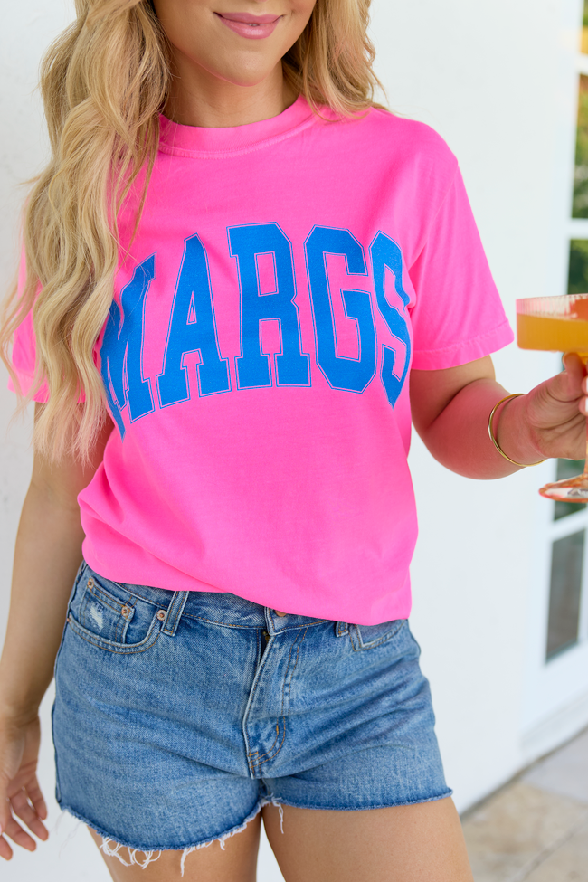 Margs Block Neon Pink Graphic Tee - STB Boutique