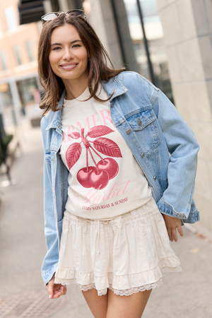 Farmers Market Cherries Ivory Graphic Tee - STB Boutique