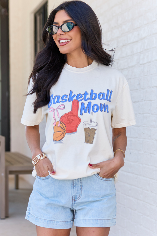 Basketball Mom Ivory Graphic Tee - STB Boutique