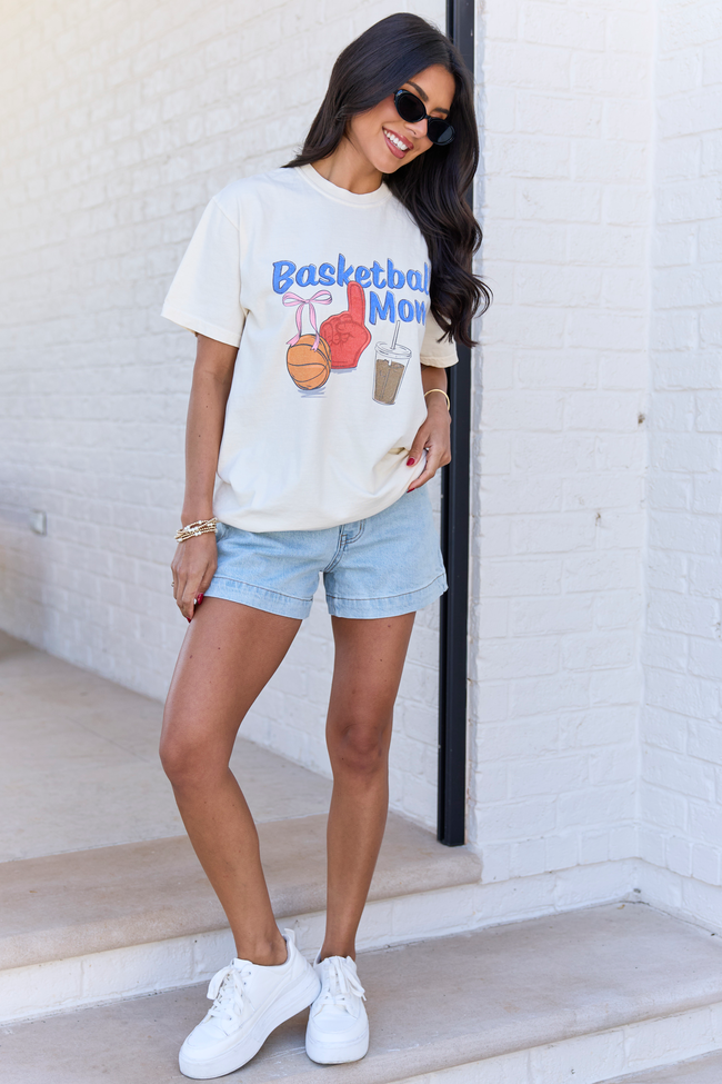 Basketball Mom Ivory Graphic Tee - STB Boutique