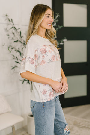 Painting the Roses Color Block Relaxed Top (SM-3X) - STB Boutique