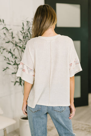 Painting the Roses Color Block Relaxed Top (SM-3X) - STB Boutique