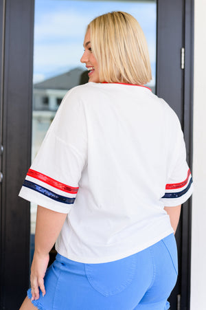 Party In The USA Drop Shoulder Top (SM-XL)