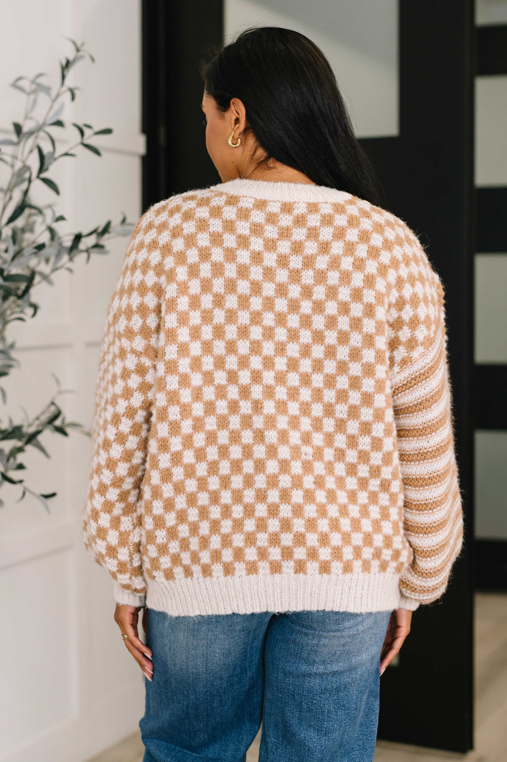 Pattern Play Oversized Pullover in Taupe (SM-3X)