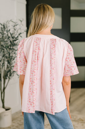 Pretty Prime Bell Sleeve Color Block Blouse (SM-3X)