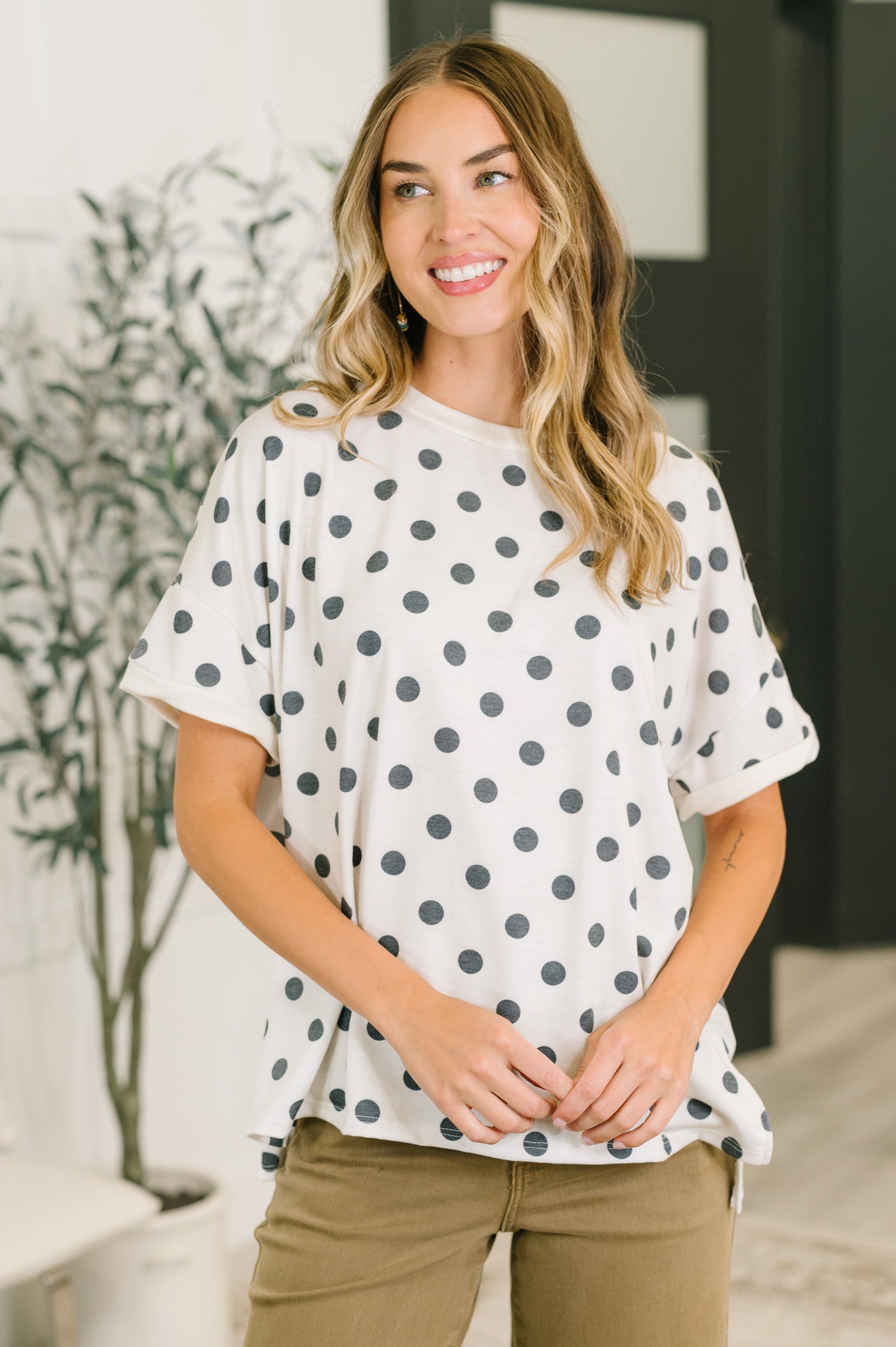Pretty in Polka Oversized Drop Shoulder Tee (SM-3X)