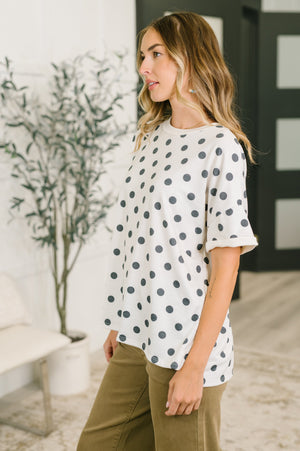 Pretty in Polka Oversized Drop Shoulder Tee (SM-3X)