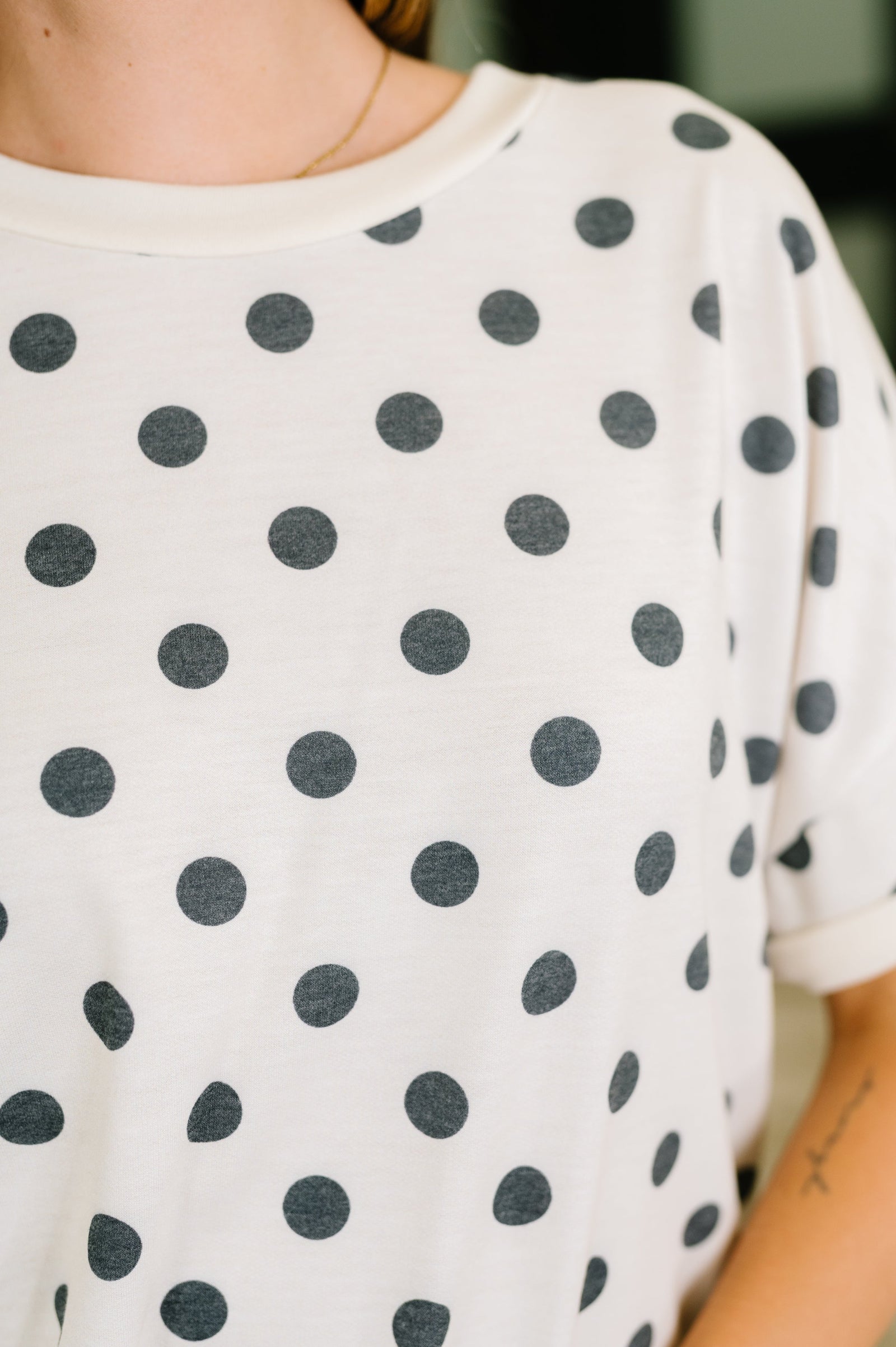 Pretty in Polka Oversized Drop Shoulder Tee (SM-3X)