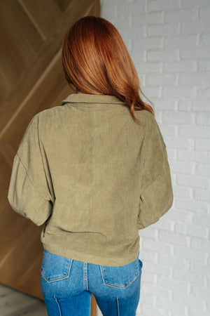 Primrose Corduroy Jacket in Olive (SM-3X)