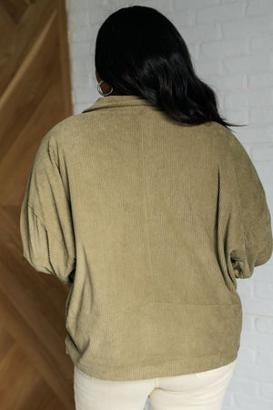 Primrose Corduroy Jacket in Olive (SM-3X)