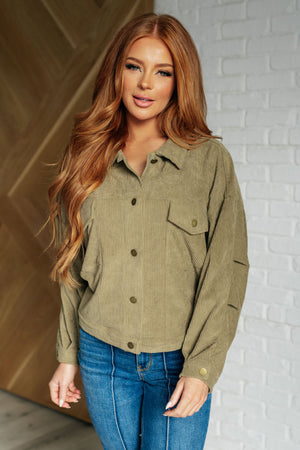 Primrose Corduroy Jacket in Olive (SM-3X)