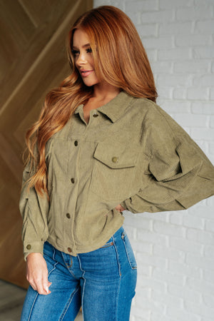 Primrose Corduroy Jacket in Olive (SM-3X)