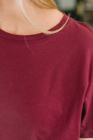 Rest Assured Basic Relaxed Tee in Cabernet (SM-3X)