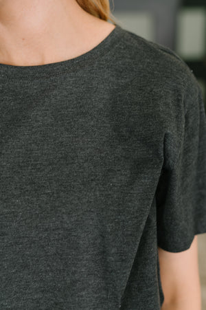 Rest Assured Basic Relaxed Tee in Charcoal (SM-3X)