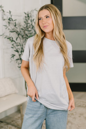 Rest Assured Basic Relaxed Tee in Heather Grey (SM-3X)
