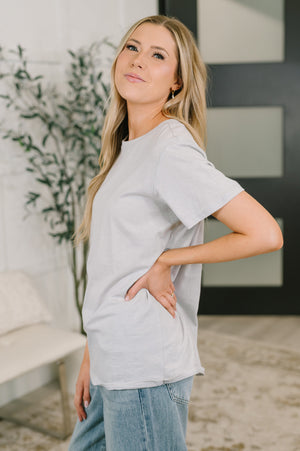 Rest Assured Basic Relaxed Tee in Heather Grey (SM-3X)