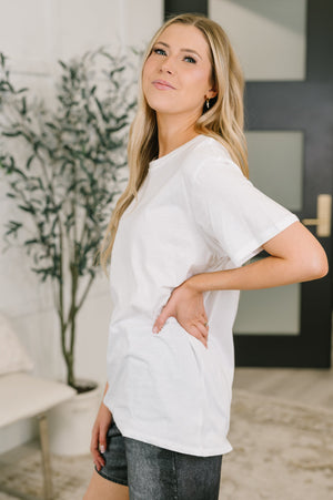 Rest Assured Basic Relaxed Tee in White (SM-3X)
