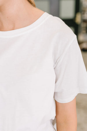 Rest Assured Basic Relaxed Tee in White (SM-3X)