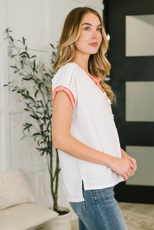 Right Thing to Say Textured Henley Top (SM-XL)