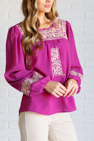 Rodeo Queen Embroidered Blouse (SM-3X)