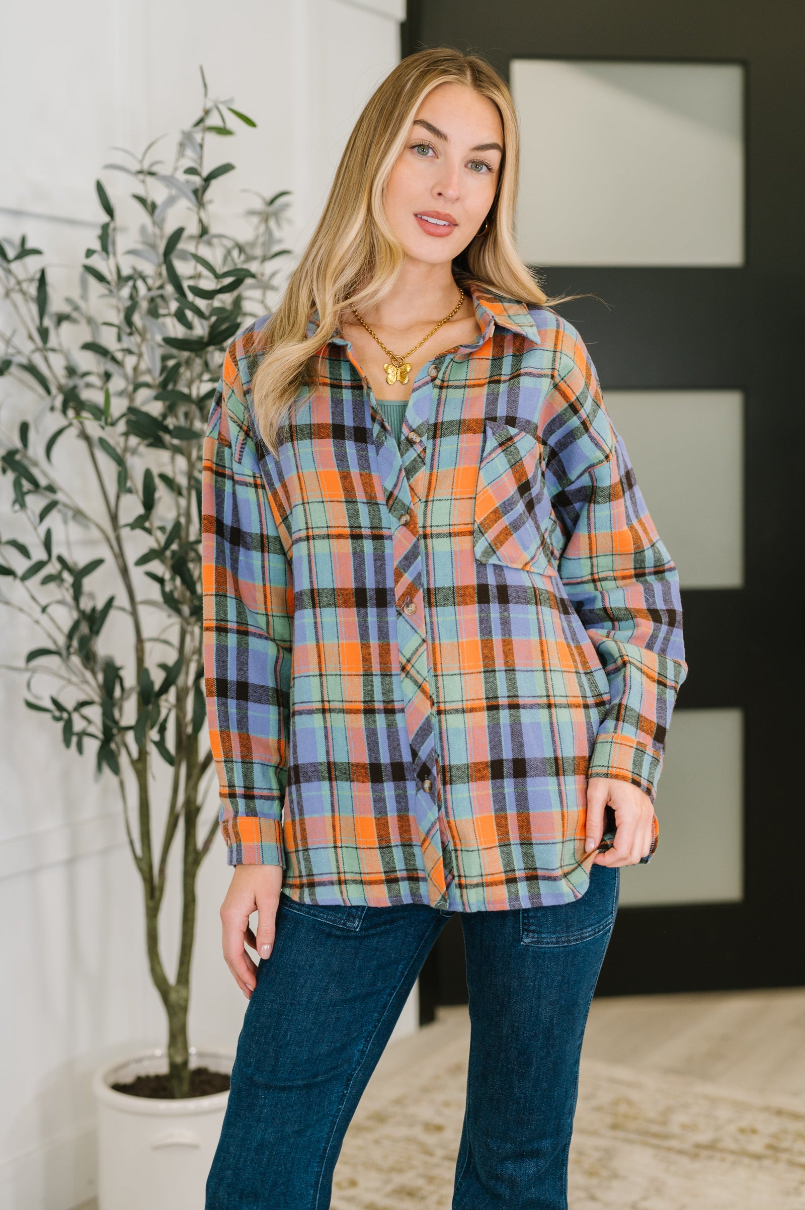 Rustic Rhythm Plaid Button Down (SM-2X)